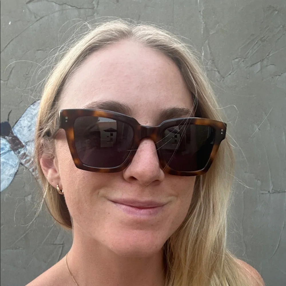 Warby Parker Tortoiseshell Square Sunglasses with Dark Lenses